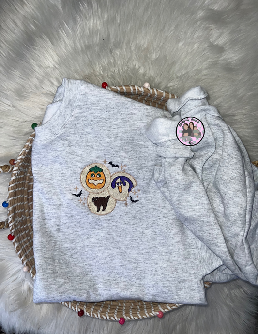Halloween cookie embroidered crew preorder 28 business day turn around time 🍪🎃