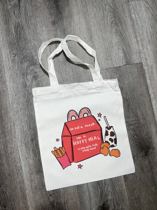 Snack canvas tote bag