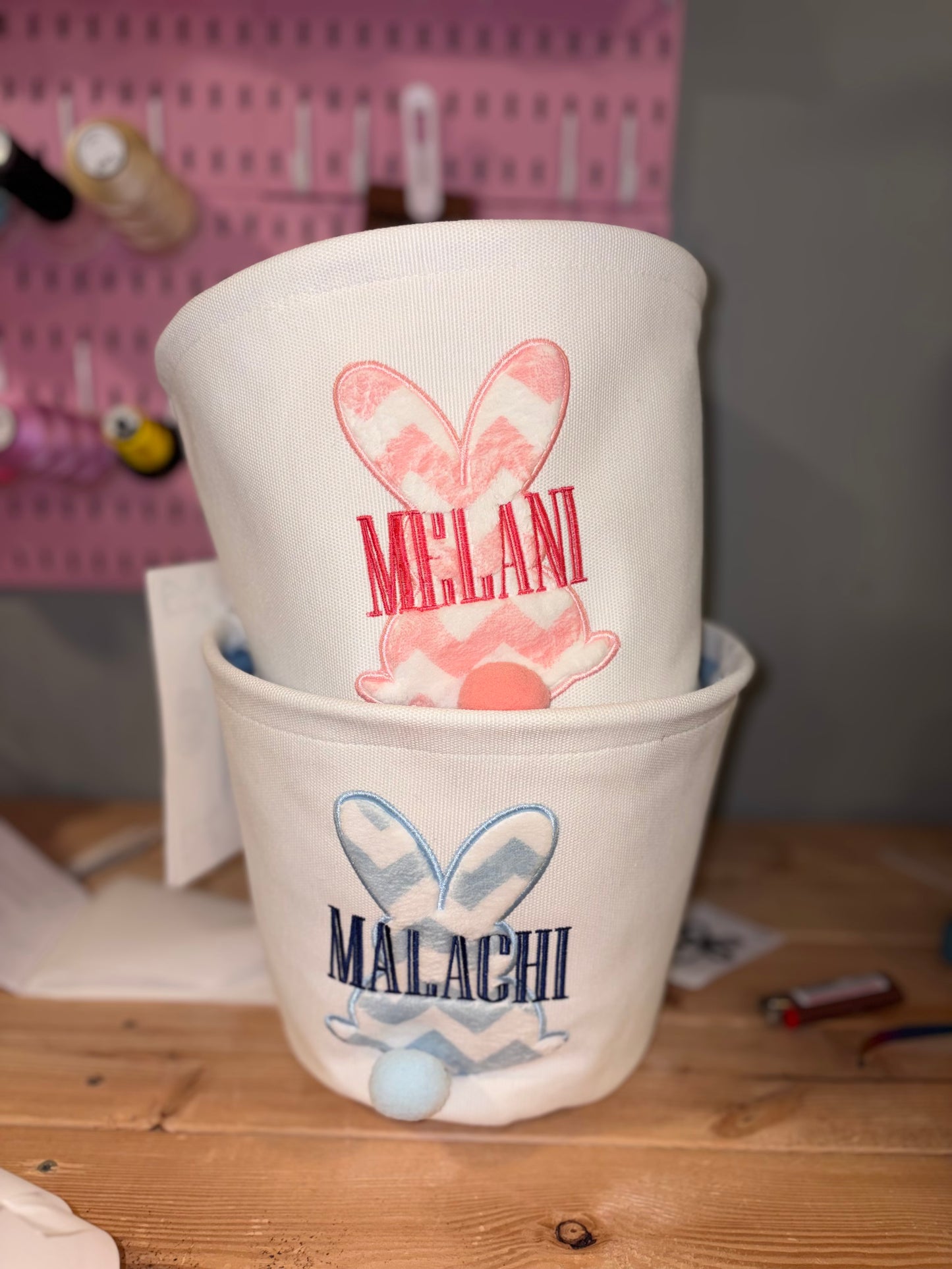 Embroidered Easter baskets 🐰