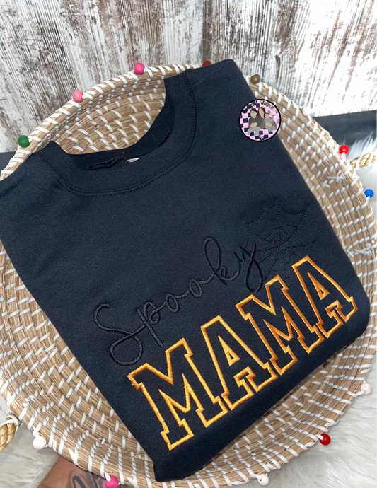 Spooky mama embroidered crew preorder 28 business day turn around time