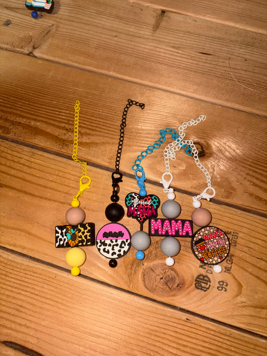 Mom bag/tumbler charms. (Number order left to right.)