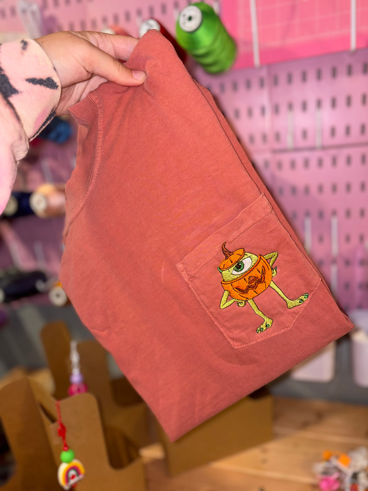 MI embroidered pocket tshirt preorder 28 business day turn around time