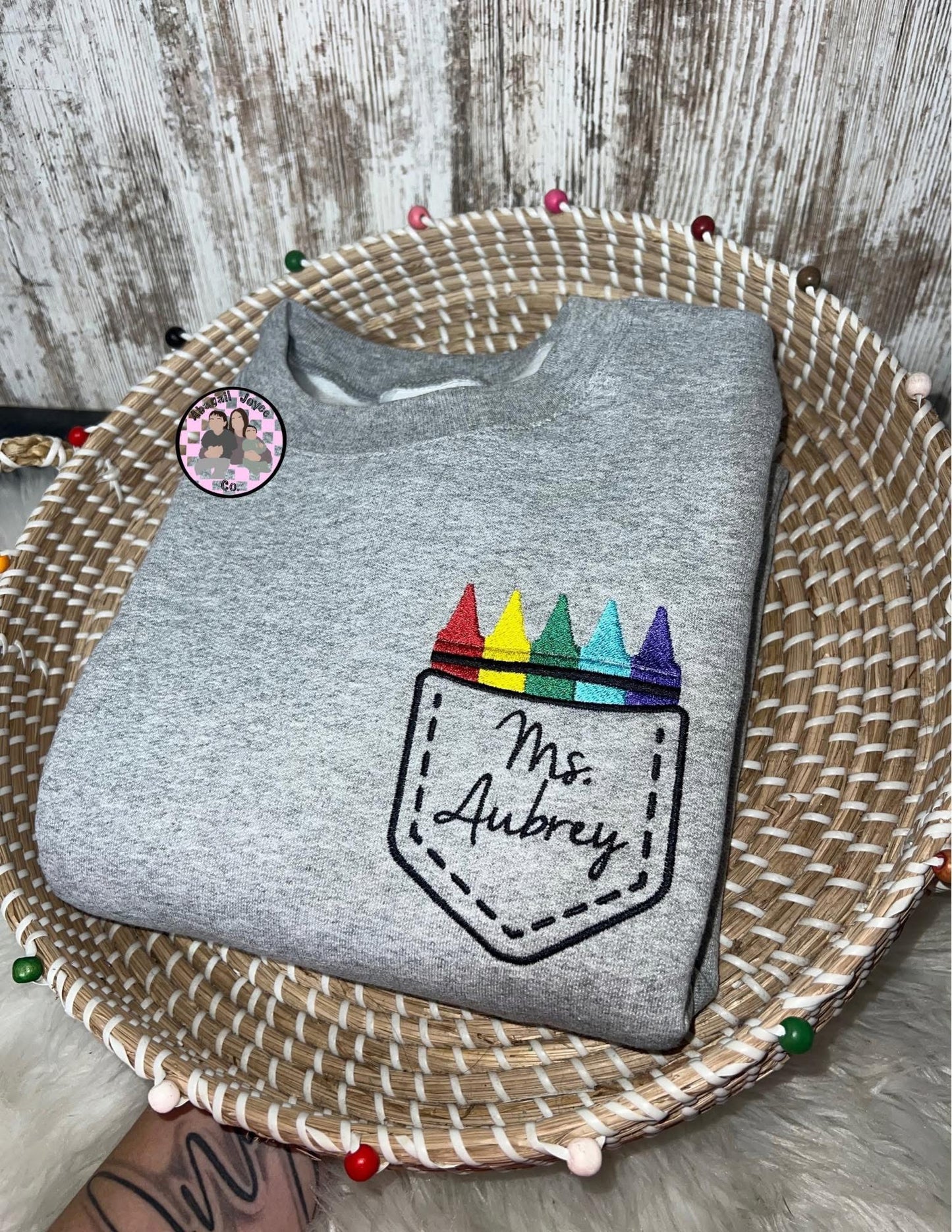Teacher appreciation week embroidered crew 🖍️ preorder ETA early may