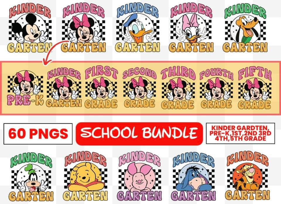 Character school preorder 15 business day turn around time 🍎 pre-k- 5th grade available. See photos for character options.